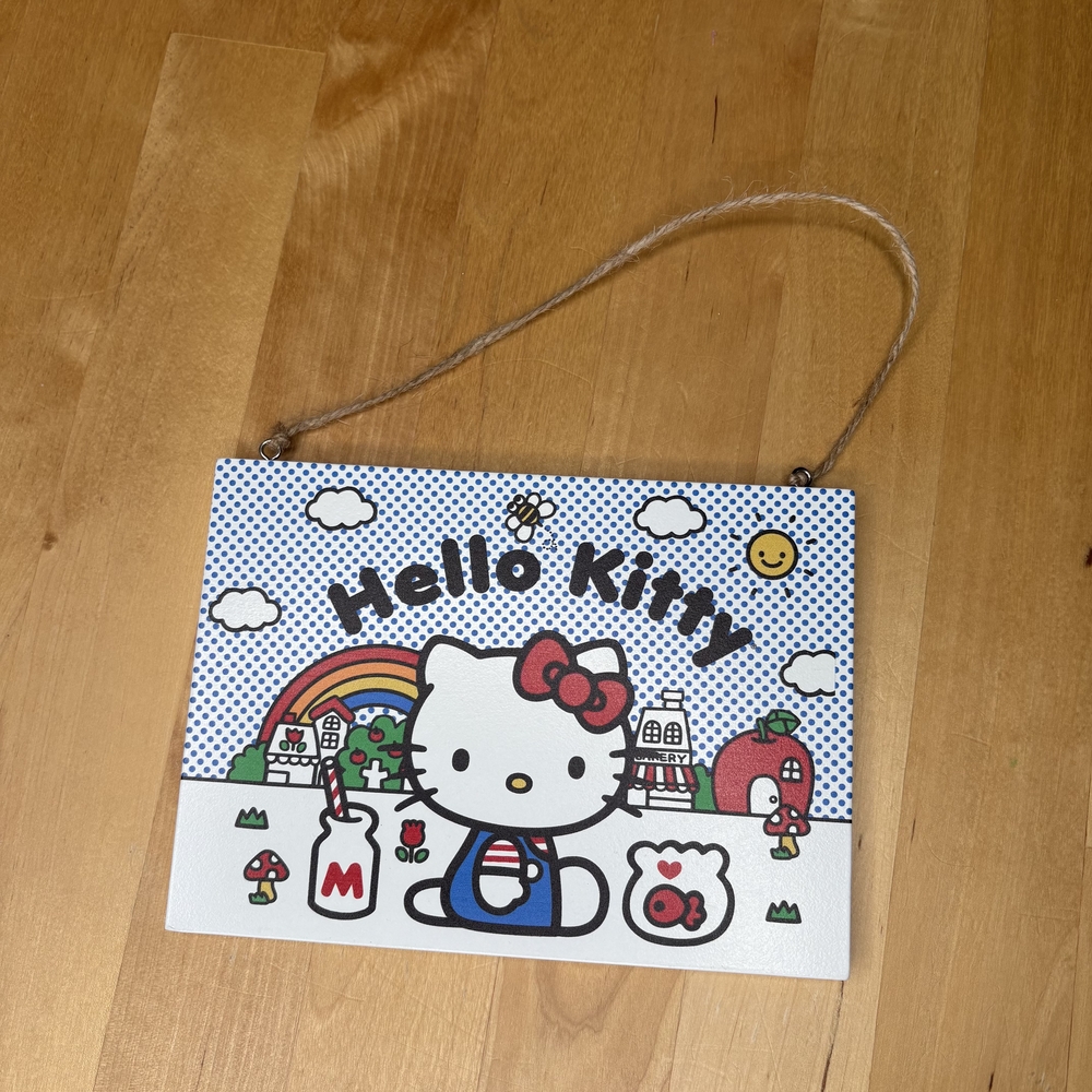 Sanrio Hello Kitty Wall Decor with Red and Blue Accents